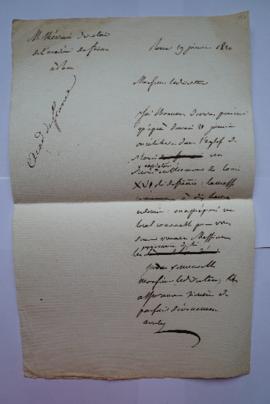 lettre annonçant une célébration en l’honneur de Louis XVI dans l’église de Saint-Louis-des-Franç...