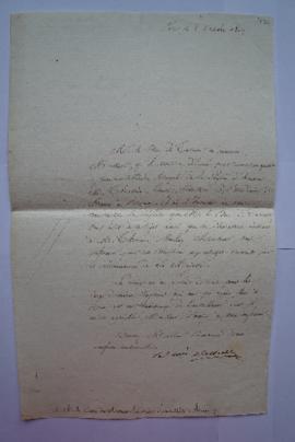 lettre transmettant la dépêche du duc de Tarente au sujet du chevalier de l’ordre Royal de la Lég...