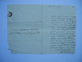 lettre informant du rendez-vous avec l’architecte Basio, de Domenico Valenti, maître maçon à l’ar...