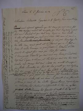 « N 6. », lettre à  Hedouville, secrétaire de la légation française près le Saint-Siège, fol. 55