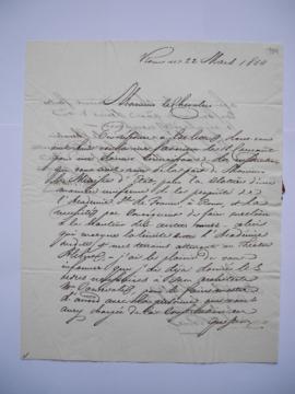 lettre relative aux instructions du ministère au sujet des murs de clôture, de Marino Torlonia, b...
