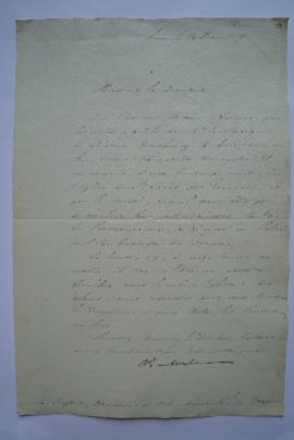 lettre communiquant le programme des obsèques du feu La Tour Maubourg, et ordonnant d’y participe...