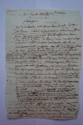 brouillon de lettre, de Charles Thévenin au ministre de la Maison du roi, fol. 390-390bis
