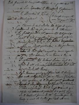 Brouillon de lettre accompagnant le compte de gestion de l’an XIII, de Joseph-Benoît Suvée au min...