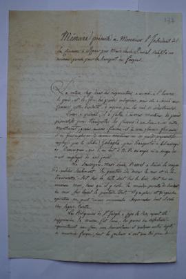 « Mémoire présenté à Monsieur l’Intendant de la Couronne à Rome par Marie Veuve Barret. Relatif à...