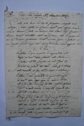 cahier de comptes et quittance pour les travaux du 1er juillet à septembre 1829, du tailleur de p...