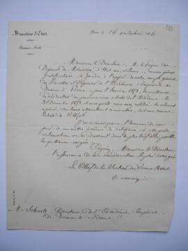 lettre demandant les quittances individuelles des pensionnaires sortis de le 31 décembre 1853