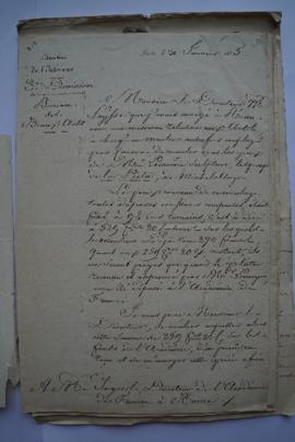 lettre concernant la commande de moulage de la Pietà de Michel-Ange, du ministre Adolphe Thiers à...