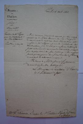lettre au sujet du tableau de Ingres pour la cathédrale de Montauban et du paiement d’un à compte...