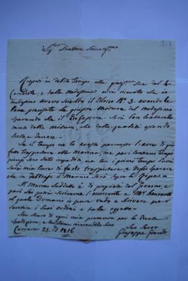lettre de Grandi, marbrier, à Lethière, fol. 213-214