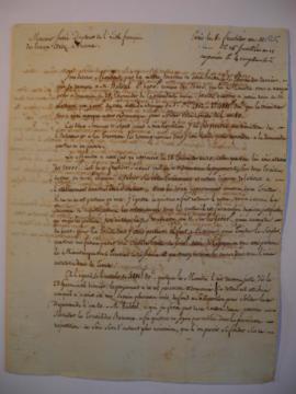 Lettre de J. Récamier à Joseph-Benoît Suvée, servant de sous-pochette, fol. 125 et 128 contenant ...