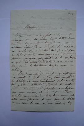 lettre au sujet du traitement de Ségur, secrétaire de l’Académie, à Pierre-Narcisse Guérin, fol. ...