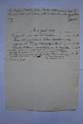 facture pour les fournitures, du chapelier Andrea Bernillon à Pierre-Narcisse Guérin, fol. 235