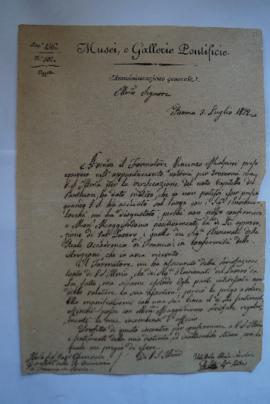 lettre au sujet d’un rendez-vous pour le moulage du chapiteau du Panthéon d’Este, secrétaire géné...