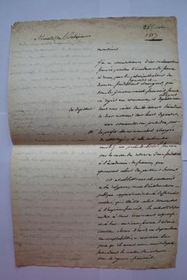 lettre concernant le remboursement par l’Académie de 8000 f., de Charles Thévenin au ministre de ...
