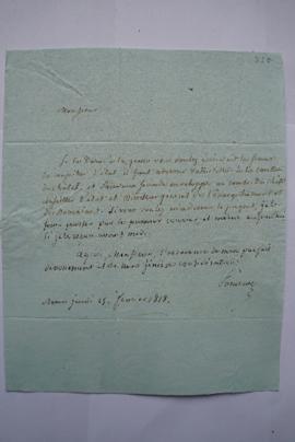 lettre donnant des instructions pour écrire à la femme du Conseiller d’Etat et lui donner un paqu...