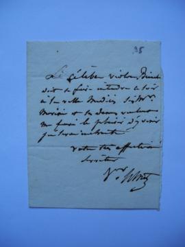 lettre invitant Marini à la soirée du célèbre violoniste B. à la Villa Médicis, de Jean- Victor S...