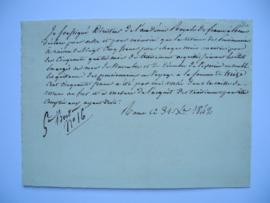 certificat relatif aux retenues des pensionnaires des mois de novembre et décembre 1842, de Jean-...
