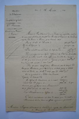 expédition du compte des recettes et dépenses de l’Académie pour l’année 1837, du ministre de l’I...