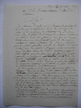 lettre accusant réception de la nomination de Pierre Narcisse Guérin au poste du directeur de l’A...