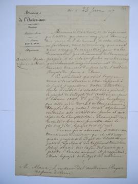 deux lettres concernant la demande du projet de budget pour l’exercice 1847 et l’approbation du b...
