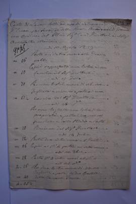 cahier des comptes et quittance pour les travaux du 10 août au 9 décembre 1839, de Franco Carlier...