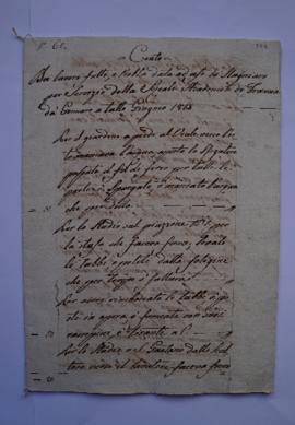 cahier des comptes et quittance pour les travaux de janvier à juin 1835, de l’étameur Giuseppe Gu...