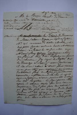 lettre demandant de faire la recherche de l’expédition de Fleury, voiturier de Lethière à Macciol...