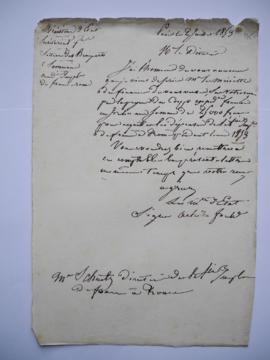 lettre informant du versement de 25 000 f. pour les dépenses de l’Académie pendant l’année 1853