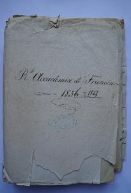 « R.le Accadémie di Francia. 1836 e 1837 », sous-pochette contenant les folios 355 à 605, fol. 35...