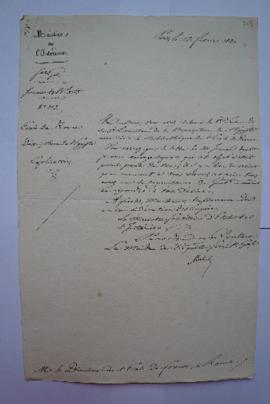 lettre répondant à la réclamation de la livraison de la « Description de l’Égypte » accordée à la...
