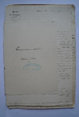 « Correspondance arrivée. Année 1840 », sous-pochette contenant les folios 282 à 321, fol. 281, 322