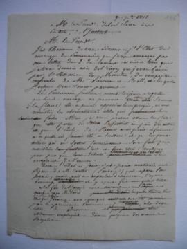 lettre accompagnant l’état des ouvrages des pensionnaires, de Lethière au président de l’Académie...
