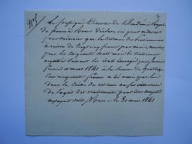 certificat relatif aux retenues des pensionnaires de janvier à mars 1841, de Jean-Victor Schnetz,...