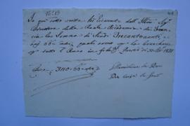 quittance pour le linge de maison durant l’année 1831, de Sllenichina de Rosa, pour Luisa Lafont,...