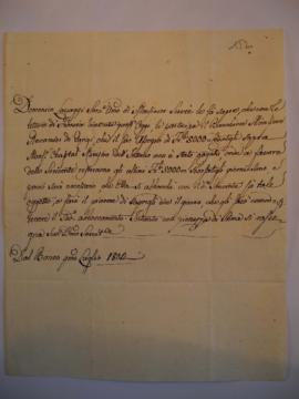 Lettre de Dominique Lavaggi, banquier, à Joseph-Benoît Suvée, fol. 152-153