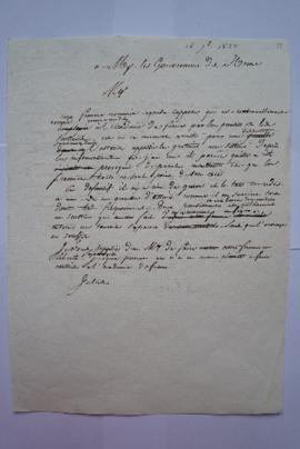 lettre informant d’un arrêt d’un modèle pour une dispute survenue dans une osteria, de Charles Th...