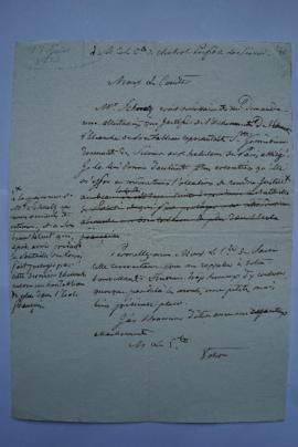 lettre demandant une attestation pour Schnetz en justifiant l’achèvement de l’ébauche du tableau ...