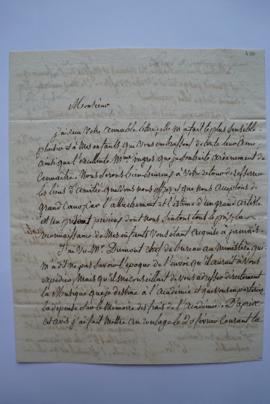 lettre contenant une liste des partitions expédiées dans la caisse pour la bibliothèque de l’Acad...