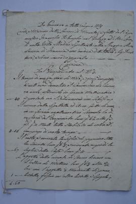 cahier de comptes et quittance pour les travaux du janvier au juin 1819, du maître-maçon Francesc...