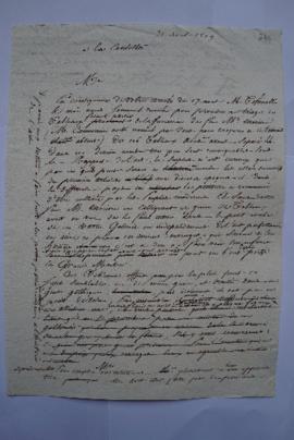 lettre rapportant le travail de sélection des tableaux de valeur parmi 106 tableaux du feu Moriso...