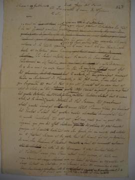 Brouillon de lettre sur l'état de santé du peintre Harriet, de Joseph-Benoît Suvée au ministre de...