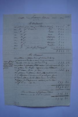 compte des pensionnaires hollandais année 1812, de Lethière, fol. 113-114
