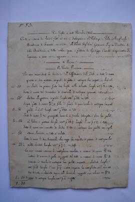 cahier des comptes et quittance pour les travaux de juillet à décembre 1835, du menuisier Giusepp...