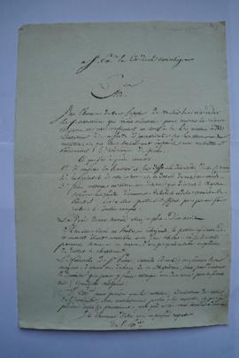 lettre demandant une permission pour mesurer la colonne Trajane conformément à la loi de juin 182...