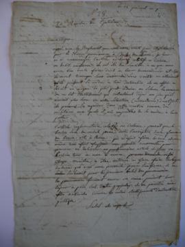 Brouillon de lettre concernant l’uniforme des pensionnaires, de Joseph-Benoît Suvée au ministre d...