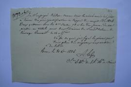certificat de l’ajout des pièces à l’appui du compte de 1836, du secrétaire de l’Académie Alexis ...