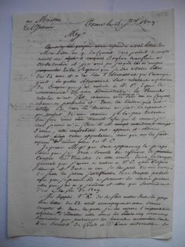 lettre contenant les observations relatives à plusieurs comptes, de Lethière à Cutet, ministre de...