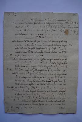 cahier des comptes et quittance pour les travaux de janvier à juin 1835, du menuisier Giuseppe Ca...
