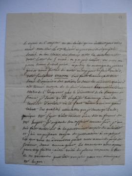 lettre donnant l’opinion des oeuvres des pensionnaires, de Le Breton, secrétaire de la Classe des...